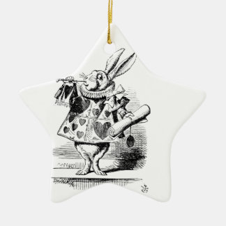 Weißes Kaninchen Keramikornament