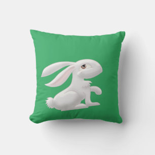 Weißes Kaninchen Kissen