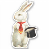 Weißes Kaninchen, kundenspezifisch geschnitten Vin Aufkleber (Vorderseite)