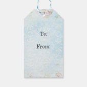 Weißes Kaninchen, Mad Hatter und Alice in den Top  Geschenkanhänger (Rückseite)