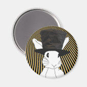 Weißes Kaninchen Magnet (Vorderseite/Rückseite)