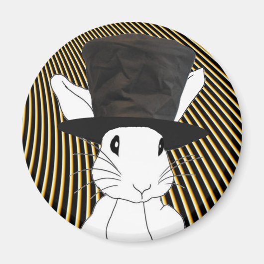 Weißes Kaninchen Magnet (Vorne)