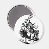 Weißes Kaninchen Magnet (Vorderseite/Rückseite)