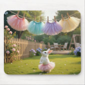 Weißes Kaninchen mit rosa Tutu Mousepad (Vorne)