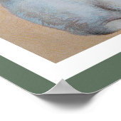 Weißes Kaninchen mit Tophat Poster (Ecke)