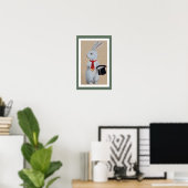 Weißes Kaninchen mit Tophat Poster (Heimbüro)