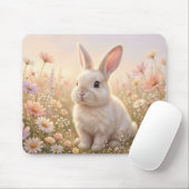 Weißes Kaninchen Mousepad (Mit Mouse)