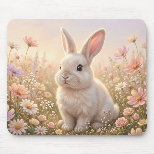 Weißes Kaninchen Mousepad (Vorne)