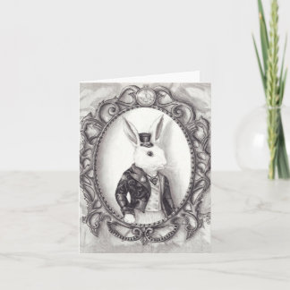 Weißes Kaninchen - Notecard Karte
