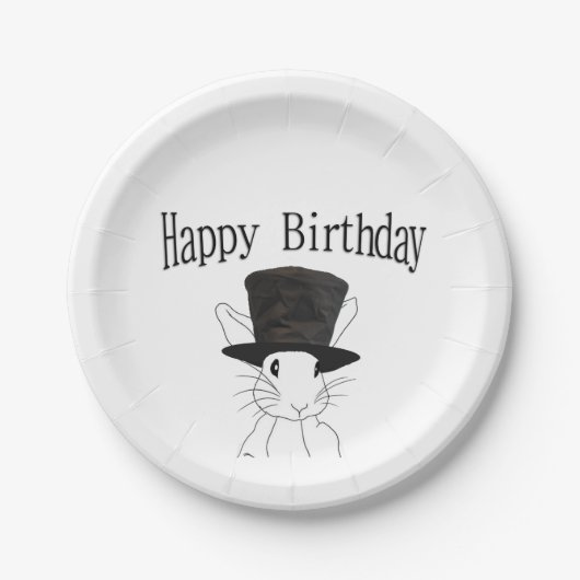 Weißes Kaninchen Pappteller (Vorderseite)