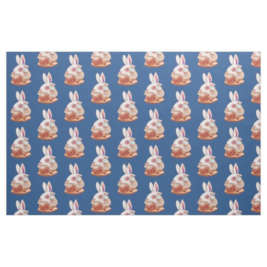 weißes Kaninchen-Popsurrealism-Illustrationsgewebe Stoff (Fat Quarter (45,7 x 55,9 cm))