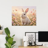 Weißes Kaninchen Poster (Heimbüro)