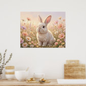 Weißes Kaninchen Poster (Küche)