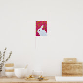 Weißes Kaninchen Poster (Küche)