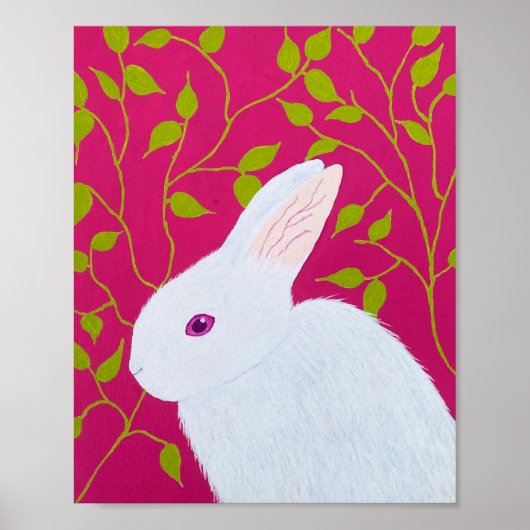 Weißes Kaninchen Poster (Vorne)