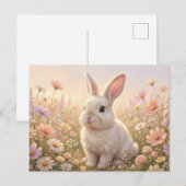 Weißes Kaninchen Postkarte (Vorne/Hinten)