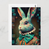 Weißes Kaninchen Postkarte (Vorne/Hinten)