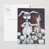 Weißes Kaninchen Postkarte (Vorne/Hinten)