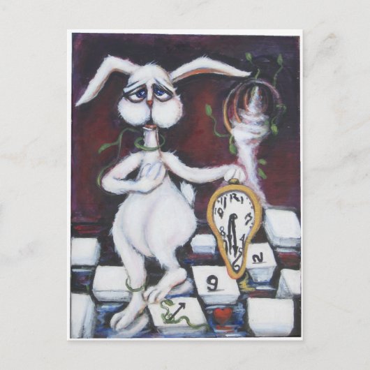 Weißes Kaninchen Postkarte (Vorderseite)
