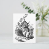 Weißes Kaninchen Postkarte (Stehend Vorderseite)