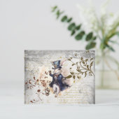 Weißes Kaninchen Postkarte (Stehend Vorderseite)