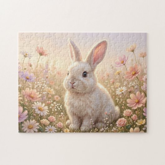 Weißes Kaninchen Puzzle (Horizontal)