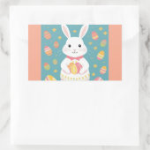 Weißes Kaninchen Rechteckiger Aufkleber (Tasche)