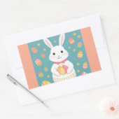 Weißes Kaninchen Rechteckiger Aufkleber (Umschlag)
