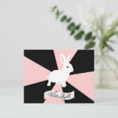 Weißes Kaninchen, rosa, schwarz und weiß Postkarte (Stehend Vorderseite)