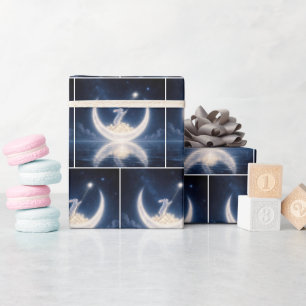 Weißes Kaninchen sammelt Sterne Geschenkpapier
