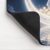 Weißes Kaninchen sammelt Sterne Mousepad (Ecke)