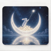 Weißes Kaninchen sammelt Sterne Mousepad (Vorne)