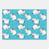 Weißes Kaninchen Schlafen im dunkelblauen Hintergr Geschenkpapier Set (Vorderseite 2)