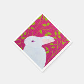 weißes Kaninchen Serviette (Ecke)