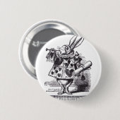 Weißes Kaninchen-Trompete Button (Vorne & Hinten)