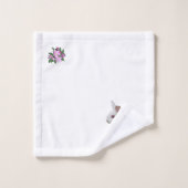 Weißes Kaninchen und Apfelwein-Blume Badhandtuch Set (Waschlappen)