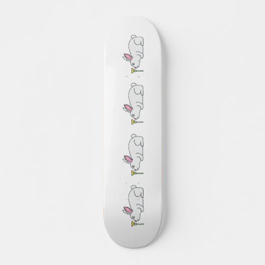 Weißes Kaninchen und Blume. Skateboard (Vorne)