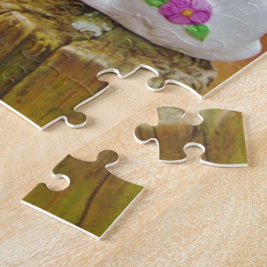Weißes Kaninchen und blutgelbes Pferd Puzzle (Seite)
