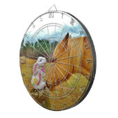 Weißes Kaninchen und Gelbes Pferd Dartscheibe (Vorderseite rechts)