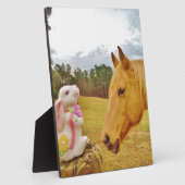 Weißes Kaninchen und Gelbes Pferd Fotoplatte (Seite)