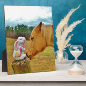 Weißes Kaninchen und Gelbes Pferd Fotoplatte (Seite)