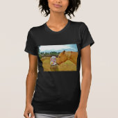 Weißes Kaninchen und Gelbes Pferd T-Shirt (Vorderseite)