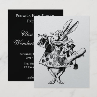 Weißes Kaninchen-Verkünder-Abschlussball-Angebot Einladung