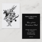 Weißes Kaninchen-Verkünder-Abschlussball-Angebot Telefonnummerkarte (Vorne/Hinten)