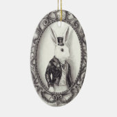 Weißes Kaninchen - Verzierung Keramikornament (Rechts)