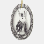 Weißes Kaninchen - Verzierung Keramikornament (Links)