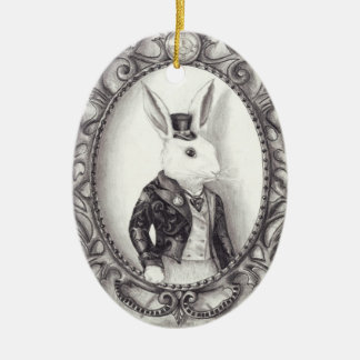 Weißes Kaninchen - Verzierung Keramikornament