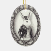 Weißes Kaninchen - Verzierung Keramikornament (Hinten)