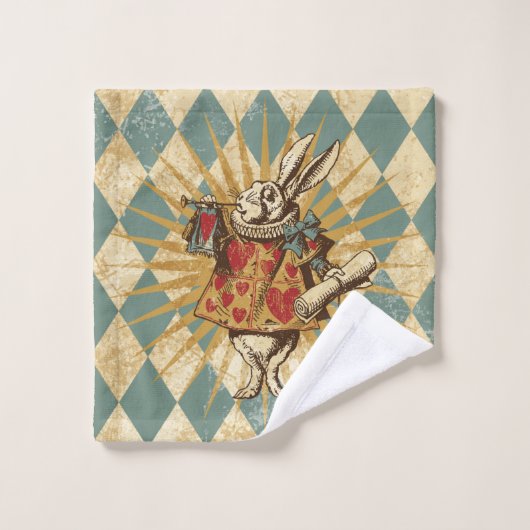 Weißes Kaninchen Vintag Badhandtuch Set (Waschlappen)