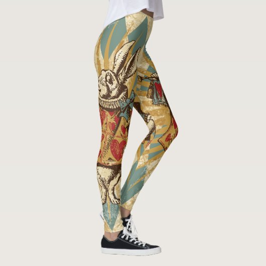 Weißes Kaninchen Vintag Leggings (Rechts)
